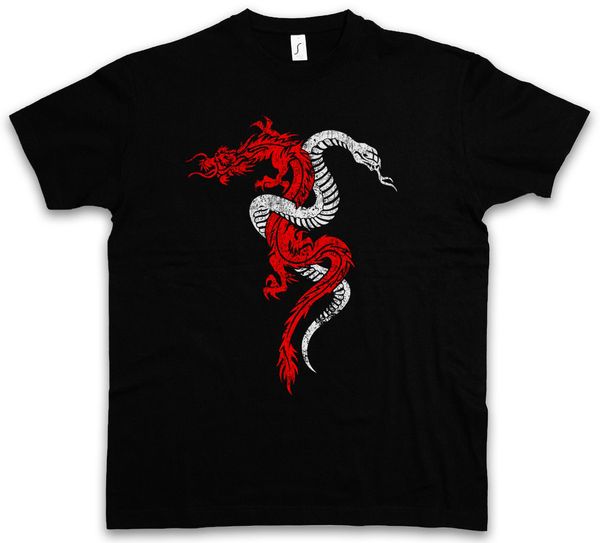 

2019 new brand dragon & snake sign t-tee shirt tattoo rpg game tee shirt