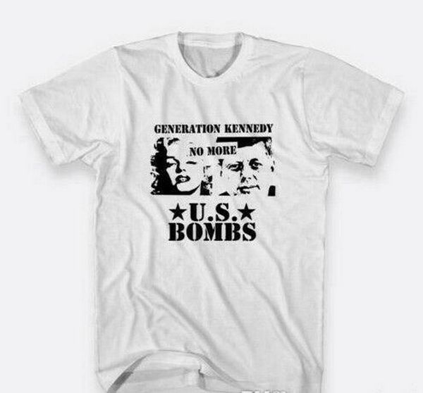 

new us bombs generation kennedy no more color white men's t-shirt size s-2xl-4xl-5xl printed plus size tee shirt