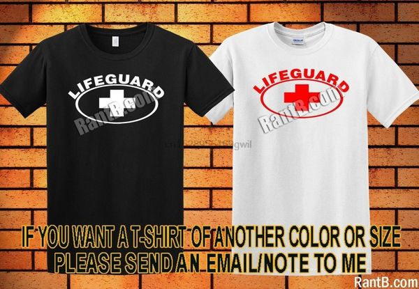 

новый спасатель t-shirt mens черный белый с коротким рукавом рубашки 2