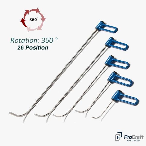 

procraft pdr j hook rod hail tools door tools j hook set blade tip set 5 pcs 1 adjustable handle ratchet handle