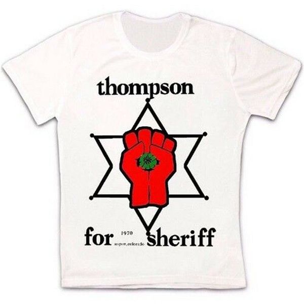 

томпсон звезда томпсон для sheriff ретро урожай мужской тенниска 619 высокого качества tee shirt
