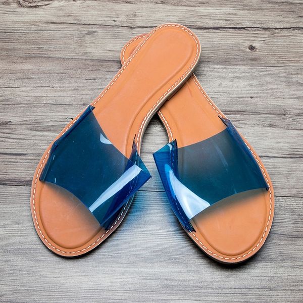 

летние сандалии на новый 2020 мода прозрачный женский тапочки внешний пляж кристалл женщины сандал повседневная обувь y200620, Black