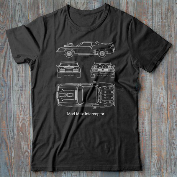 

automotive car t-shirt - mad max interceptor - technical blueprint