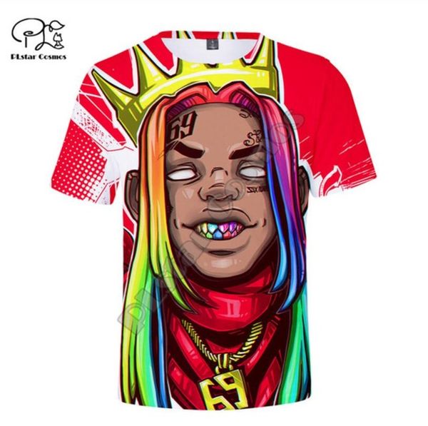 

rapper 69 6ix9ine tekashi69 summer 3d print shirts graphic plus size comics men clothing