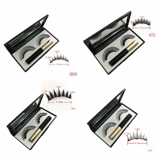 

new magnetic waterproof long lasting liquid eyeliner and 3d magnetic eyelashes reusable natural synthetic fiber false lashes set