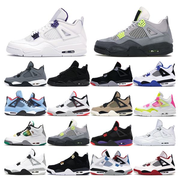 

2021 mens тренеров баскетбольной обуви 4s jumpman 4 black cat белый цемент фиолетовый кактус джек леммон розовый рынк мужчин спорта кроссово