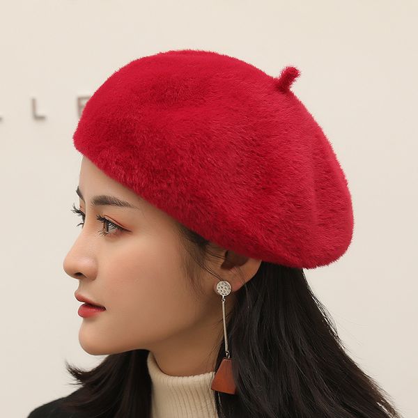 

berets femme elegant solid french hat bright girls beret ladies for women autumn winter artist, Blue;gray