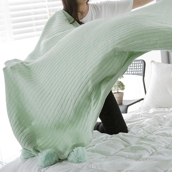 

microfine weighted blanket cotton on the sofa bed carpet knit blanket child blankets decorations for home tassel cover rug