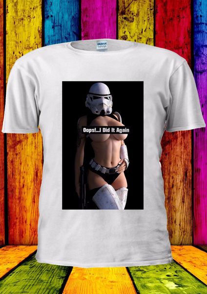 

2019 summer style creative design printing cotton girl model stormtrooper t-shirt men women tee shirt