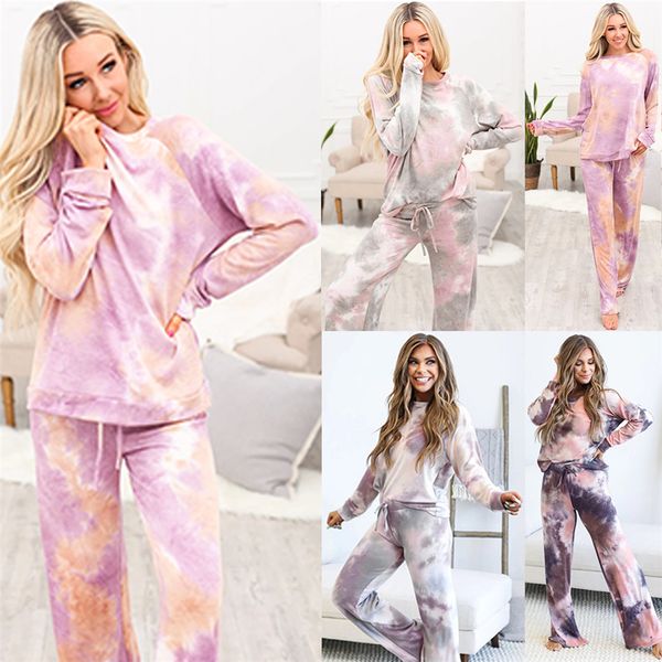 

winter jogging clothing for women chic home tracksuits tie-dyed print exercise with fitness pants fashion sport trousers, Black;red