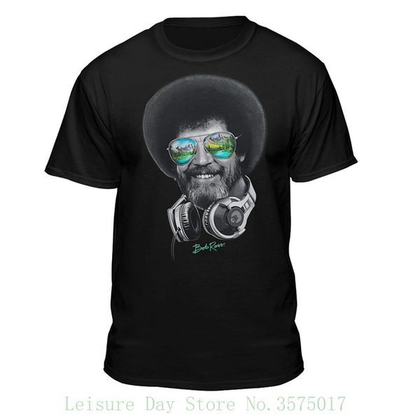 

dj bob ross officially - licensed headphone & shades t-shirt tee shirt casual short sleeve