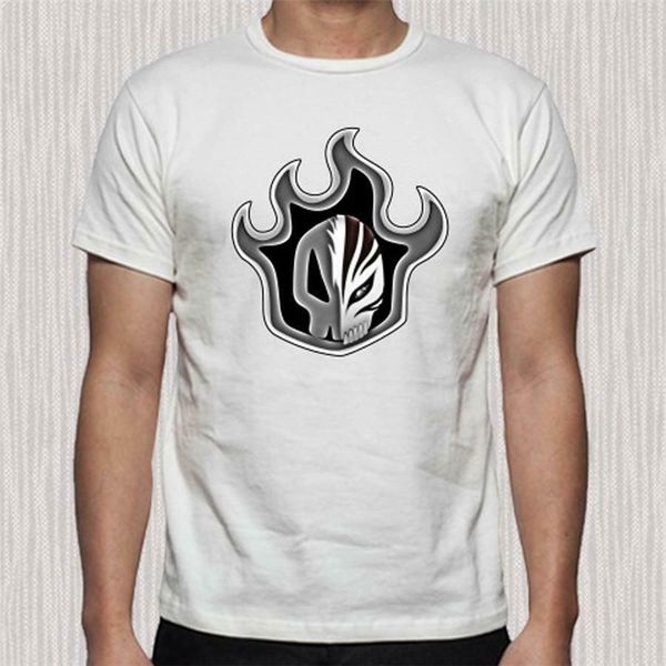 

new bleach anime cartoon series hollow logo men's white t-shirt size s to 3xl tee shirt