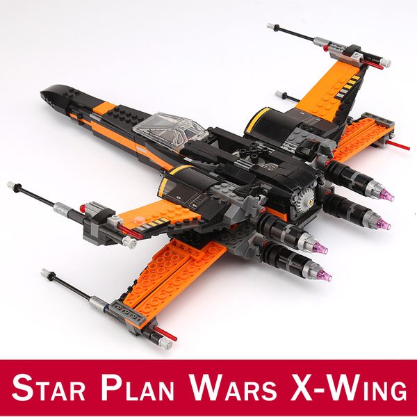 

742pcs first order x-wing fighter bb-8 building blocks figures toys compatible diy 75102 10466 05004 star plan wars series