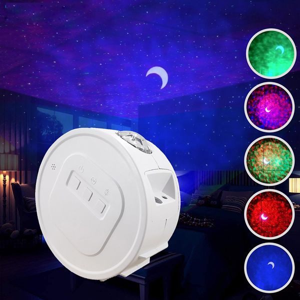 Modalità 5 colori Proiettore stellare luce notturna cielo onda oceanica Luce stellare a LED rotante per decorazione camera da letto per bambini adulti