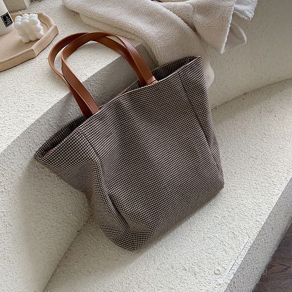 

large bag women's 2020 new style women's bag large capacity plaid fashion glorious shoulder tote
