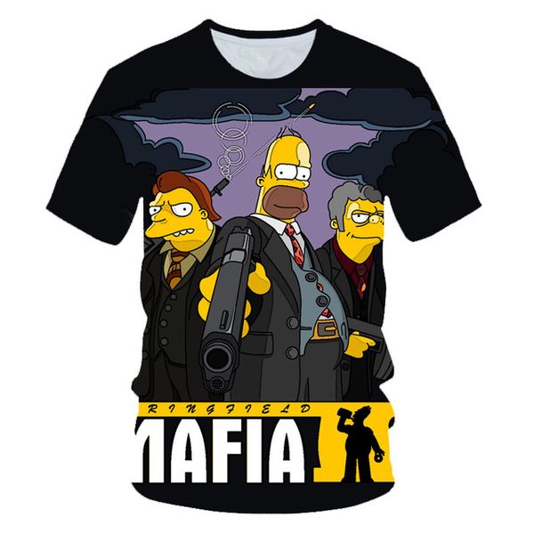 

simpson animation with round collar and in 3d print shirts kawaii anime hentai men clothing
