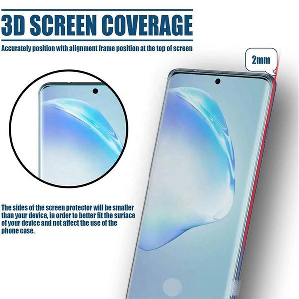 

full glue 3d curved screen protector for samsung s20 ultra note s10 plus s10e case friendly tempered glass high sensitive unlock fingerprint