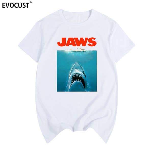 

jaws movie poster summer print t-shirt cotton men t shirt new women tee fashion