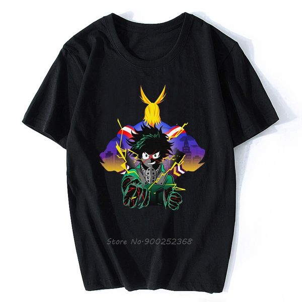 

новизна my hero academia все might футболка мужчины с коротким рукавом лето аниме манга midoriya izuku футболка монтажн хлопок tee