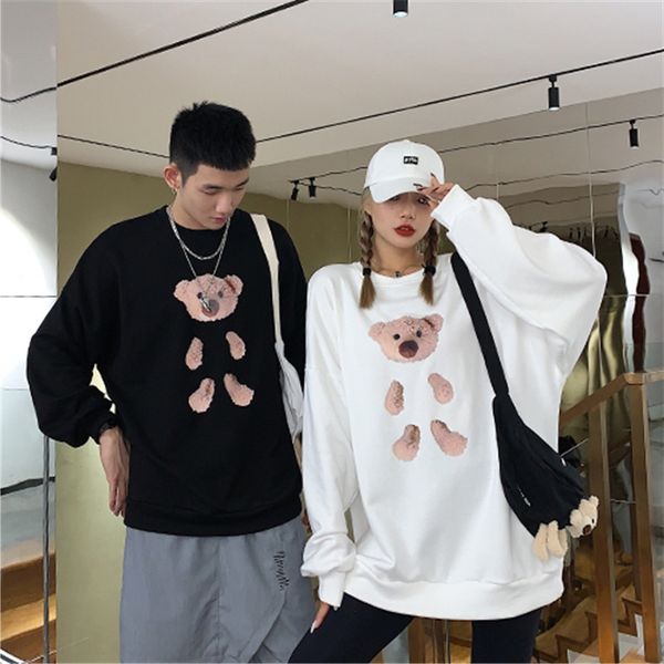 

plum wear bear men's and women's loose autumn and winter oversize high street fashion ins casual coat coat sweater sweater sweater, Black