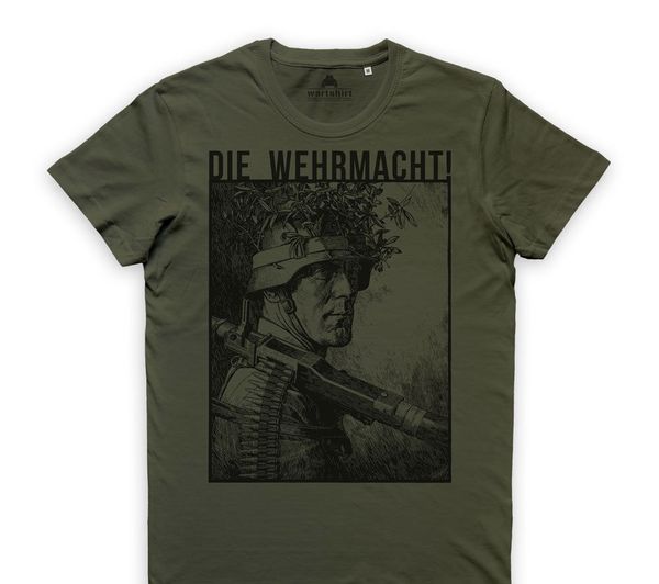 

print t shirt men summer style fashion die wehrmacht t shirt heer soldaten infanterie division stahlhelm