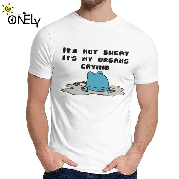 

cartoon the amazing world of gumball6 t-shirt for men hipster pure cotton t shirt round neck
