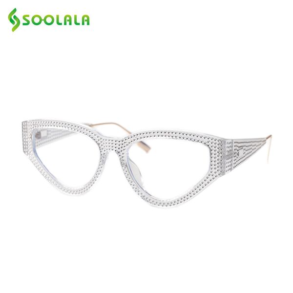 

sunglasses soolala bling cat eye reading glasses women high end designer presbyopic +0.5 1.0 1.5 2.0 to 4.0, White;black