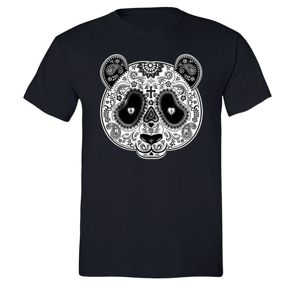

panda sugar skull shirt день мертвых dia мертвых мексика t-shirt тройник черный удобный т shirtcasual с коротким рукавом tee