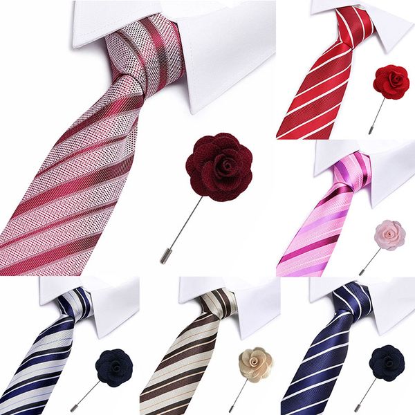 

mens ties stripe necktie wedding party plaid ties for men polyester silk fashion tie bow tie gifts for men formal accessories, Black;gray