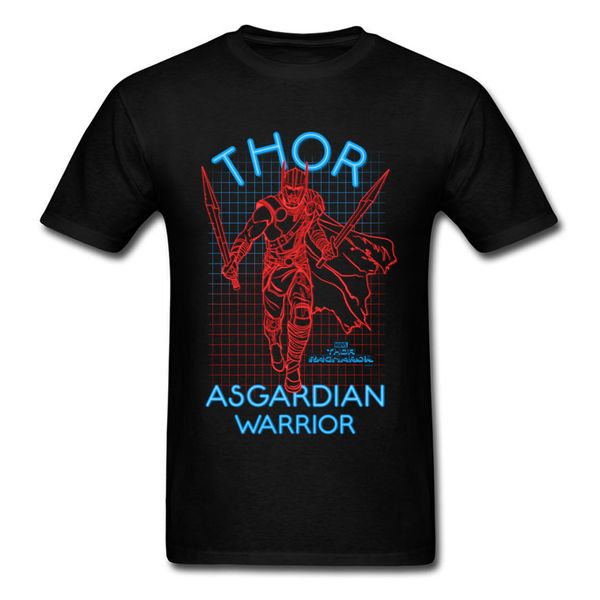 

summer t shirt men thor asgardian warrior t-shirts grid tee crewneck tshirt summer/autumn slim fit cotton black clothes