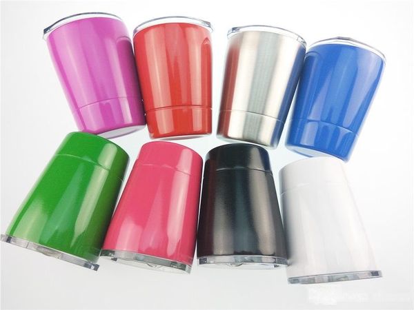 

9oz cup with lids straws insulated mugs stainless steel mugs wine cups wine glasses mug straw 9 colors