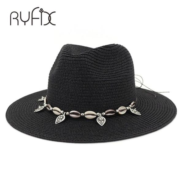 

wide brim hats summer travel seaside shell bead sun hat jazz personalized ha111, Blue;gray