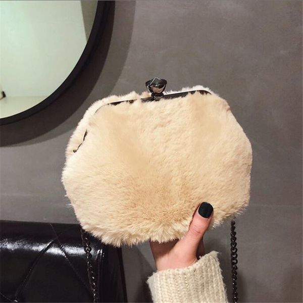 

2020 women fur winter shoulder bags cross body bags with chain wool evening clutch fashion candy color bag drop shipping m586
