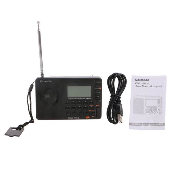 

portable digital tuning lcd receiver tf mp3 rec player am fm sw full band radio