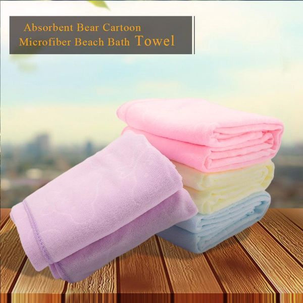 

quick-drying towel 70x140cm absorbent bear cartoon microfiber beach bath towel