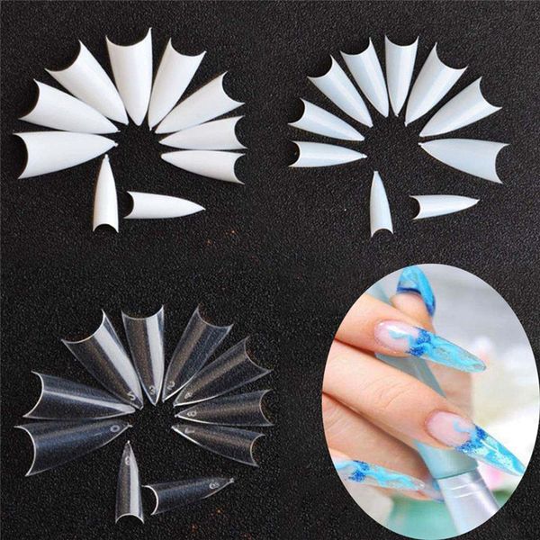 

500pcs clear natural white fashion french style false nail tips ultra flexible manicure fake nail art tips decor accessorie, Red;gold