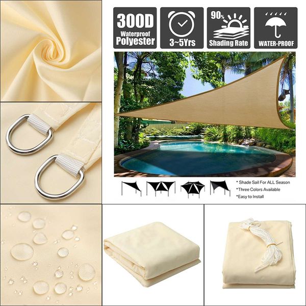 

shade outdoor awnings waterproof sun shelter triangle sunshade protection canopy garden patio pool sail awning camping