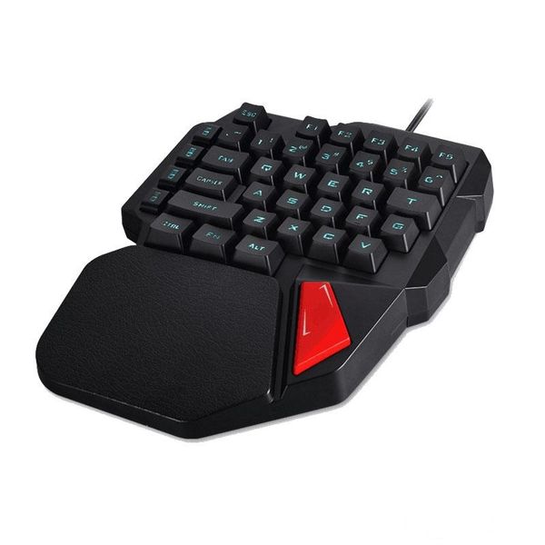 

good quality colorful wired hand rest rgb led usb cable backlight 38 keys one-handed lol game keyboard