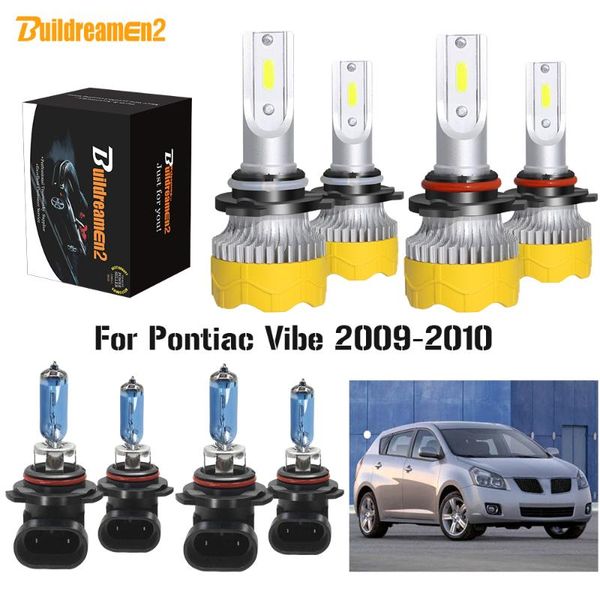 

buildreamen2 4 pieces car styling headlight high low beam 9006 9005 led halogen headlamp bulb 12v for pontiac vibe 2009 2010