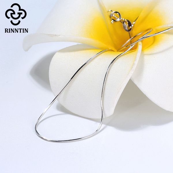 

rinntin solid 925 sterling silver 8 sided snake thick chain long necklace for women men 40cm/45cm/50cm fashion jewelry gift sc19