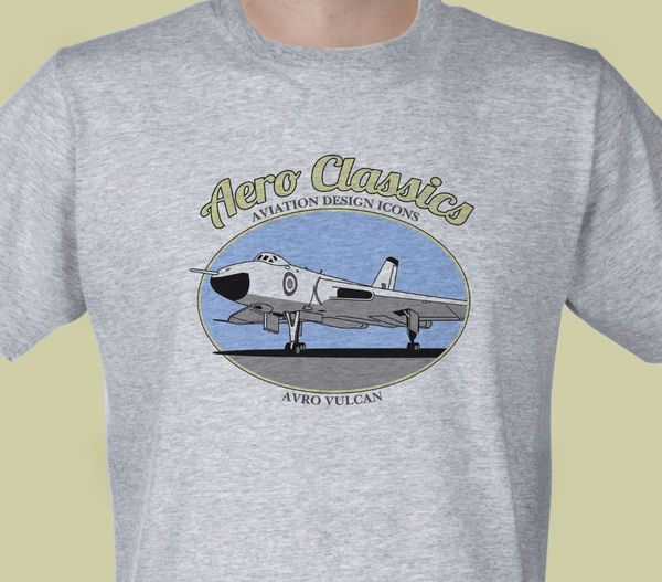 

cotton casual men round neck teenage pop tee aero classics - avro vulcan inspired t shirt logo