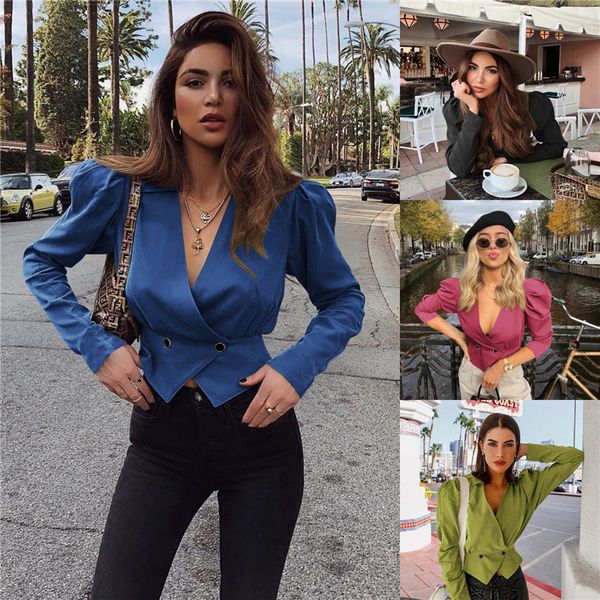 

fashion women's jacket coat long sleeve v neck casual ladies club fall short jacket coat s-2xl, Black;brown