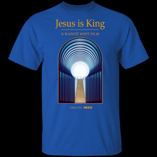

kanye west new album film jesus is king cover t-shirt blue-black men-women street tee shirt