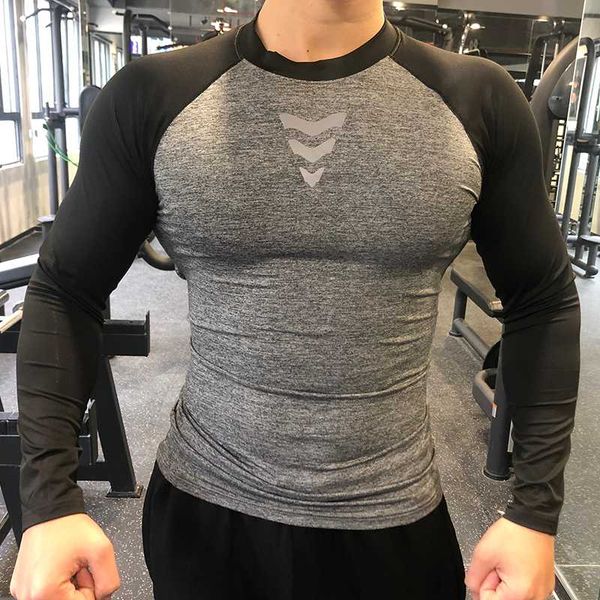 

compression shirt men kids fitness long sleeves running shirt men gym t football jersey sportswear sport tight, Black;blue