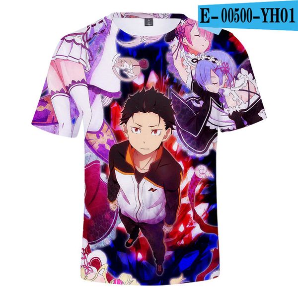 

re zero girls clothing rem and ram japanese anime 3d print shirts hippie hentai graphic men clothing