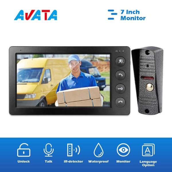 

video door phones intercoms for the apartment home security system ip65 waterproof ir camera 7 inch monitor support talking unlock