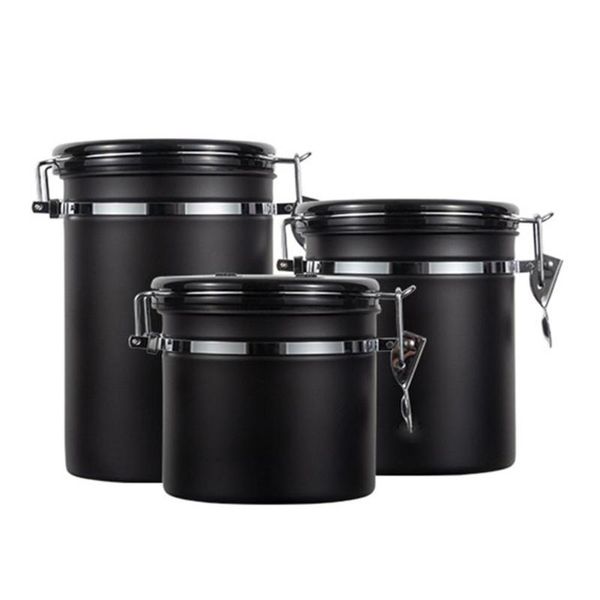 

storage bottles & jars airtight smell proof container stainless steel can coffee canister stoarge with scoop
