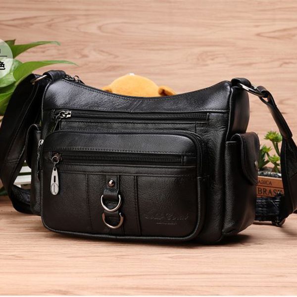

real cowhide female messenger crossbody bags luxury hobo travel shopping handbag women genuine leather shoulder bag