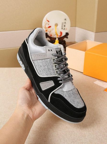 

louisy vuittons new designer latest by virgin abloh leather trainer sneakers, men basketball sneakers boots with calf leather spring casual, Black