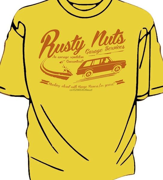 

rusty nuts гараж услуги t-shirt. range rover